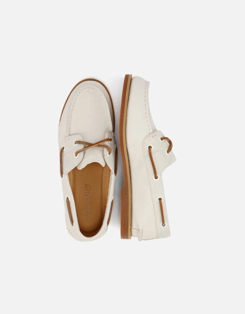 Classic 2 Eye Leather Women's Natural Boat Shoes