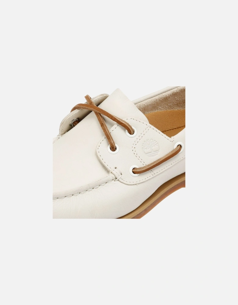 Classic 2 Eye Leather Women's Natural Boat Shoes