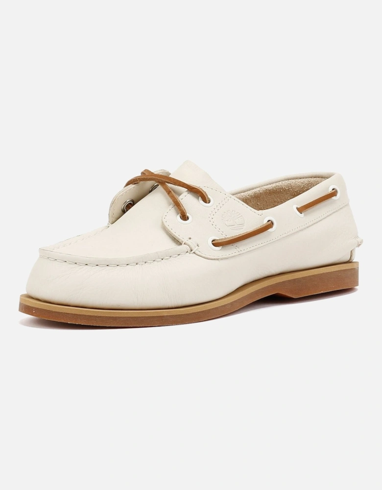 Classic 2 Eye Leather Women's Natural Boat Shoes