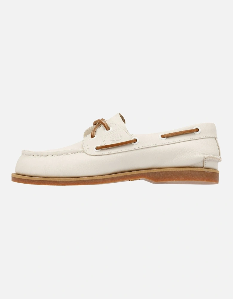 Classic 2 Eye Leather Women's Natural Boat Shoes
