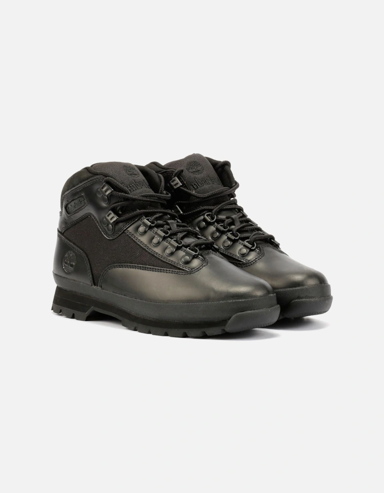 Euro Hiker Workwear I Blackout Leather Men's Black Boots