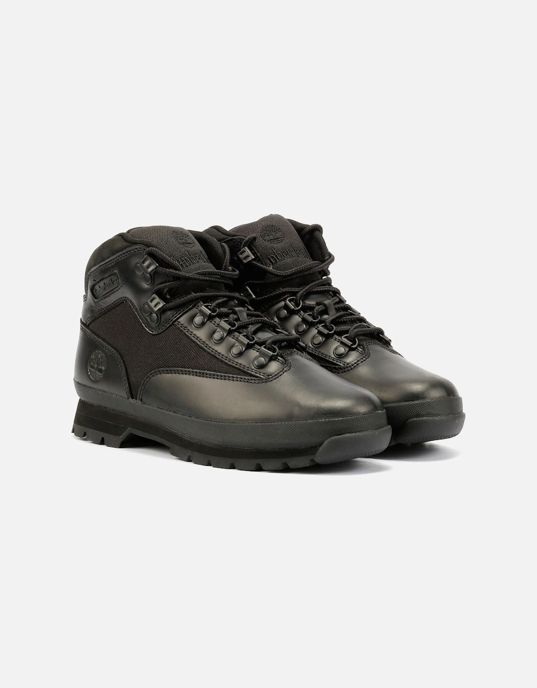 Euro Hiker Workwear I Blackout Leather Men's Black Boots, 9 of 8