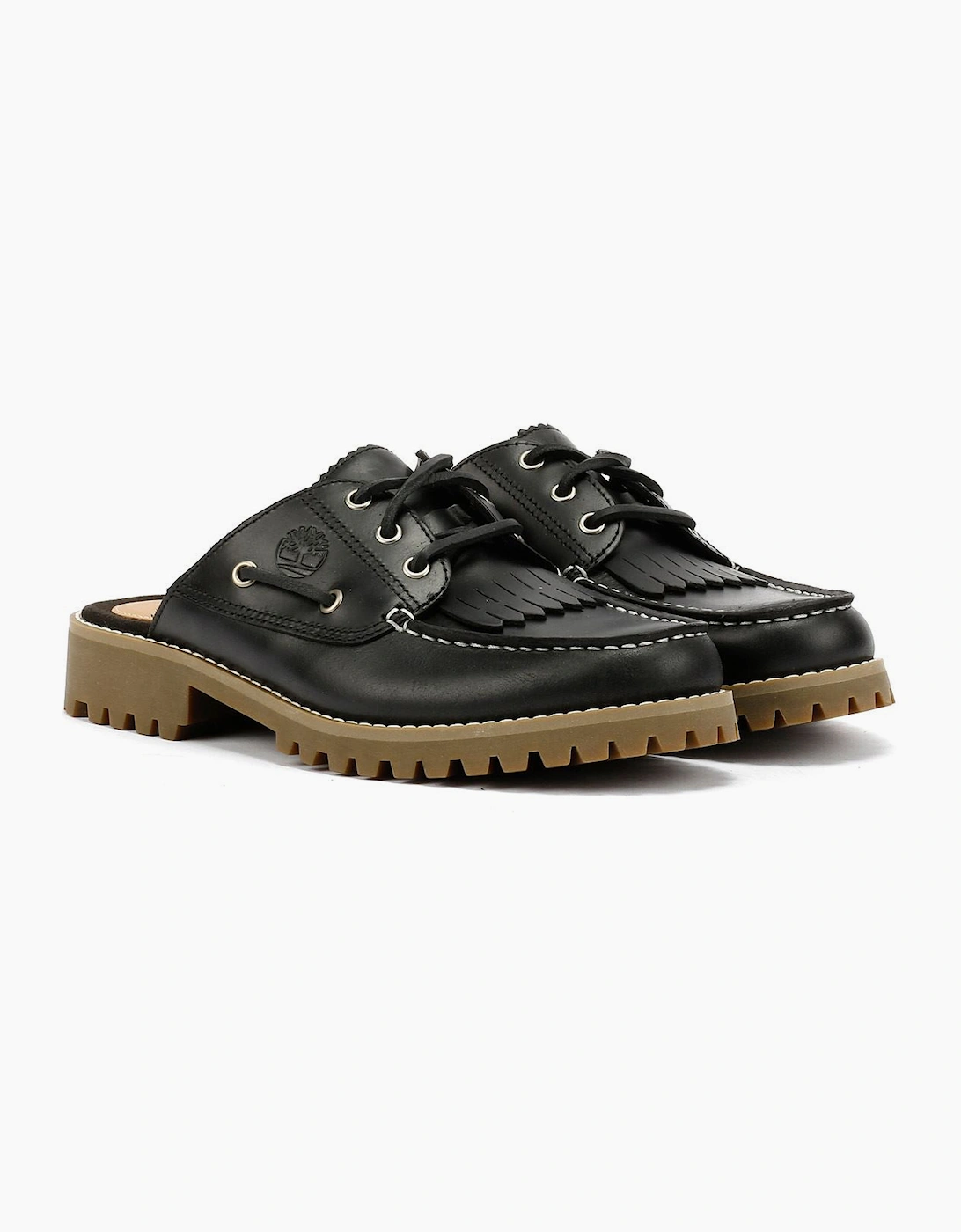 Women's Timberland Noreen Leather Women's Black Mules - Size: 5