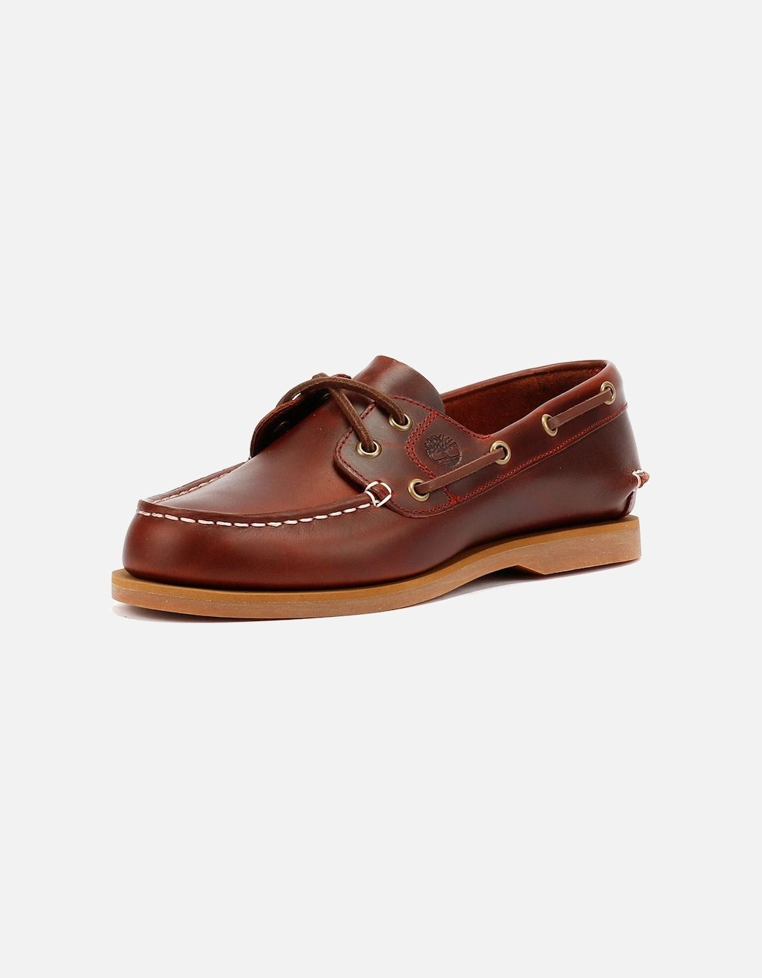 Classic 2 Eye Leather Women's Burgundy Boat Shoes