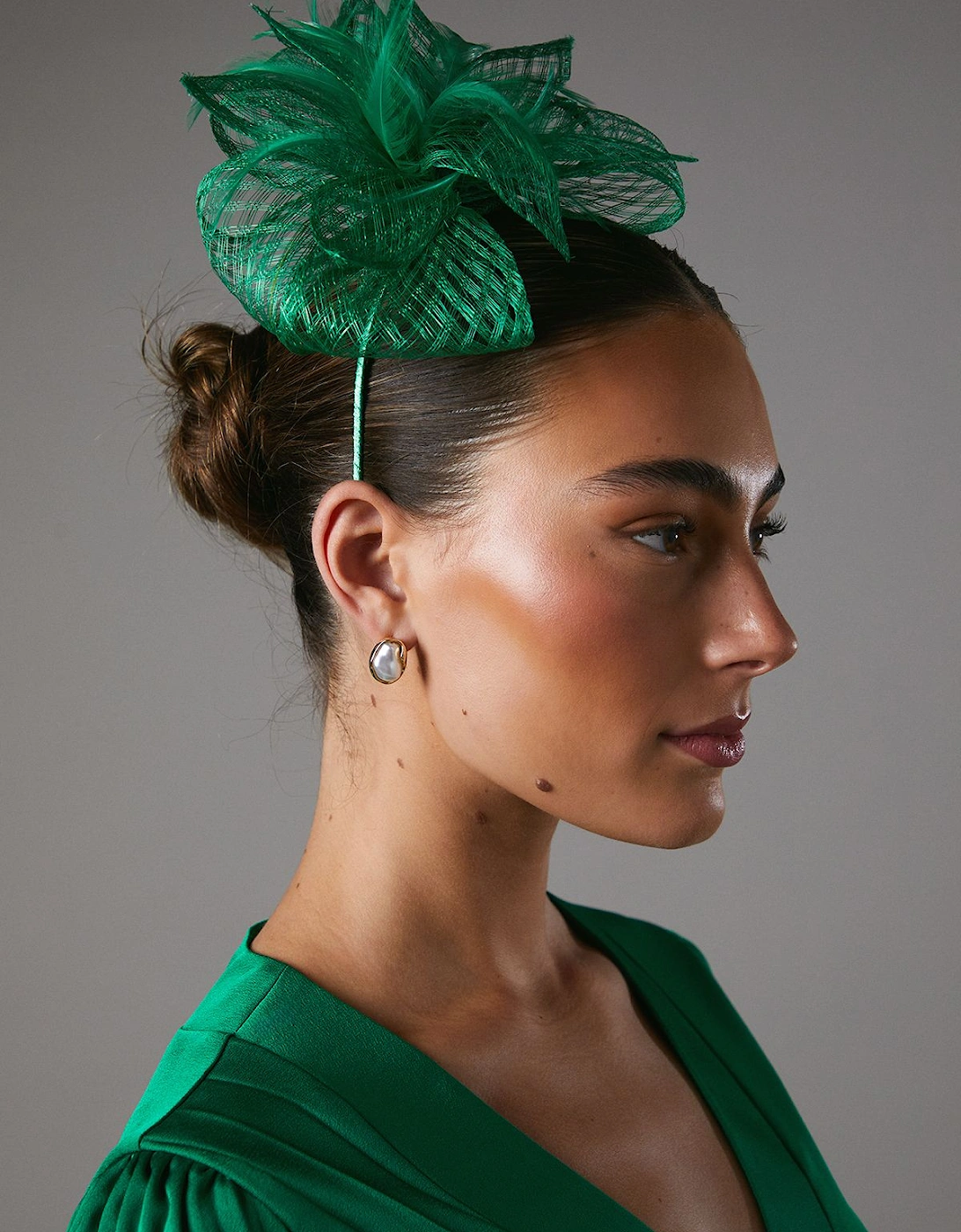 Open Weave Bow And Feather Fascinator, 2 of 1