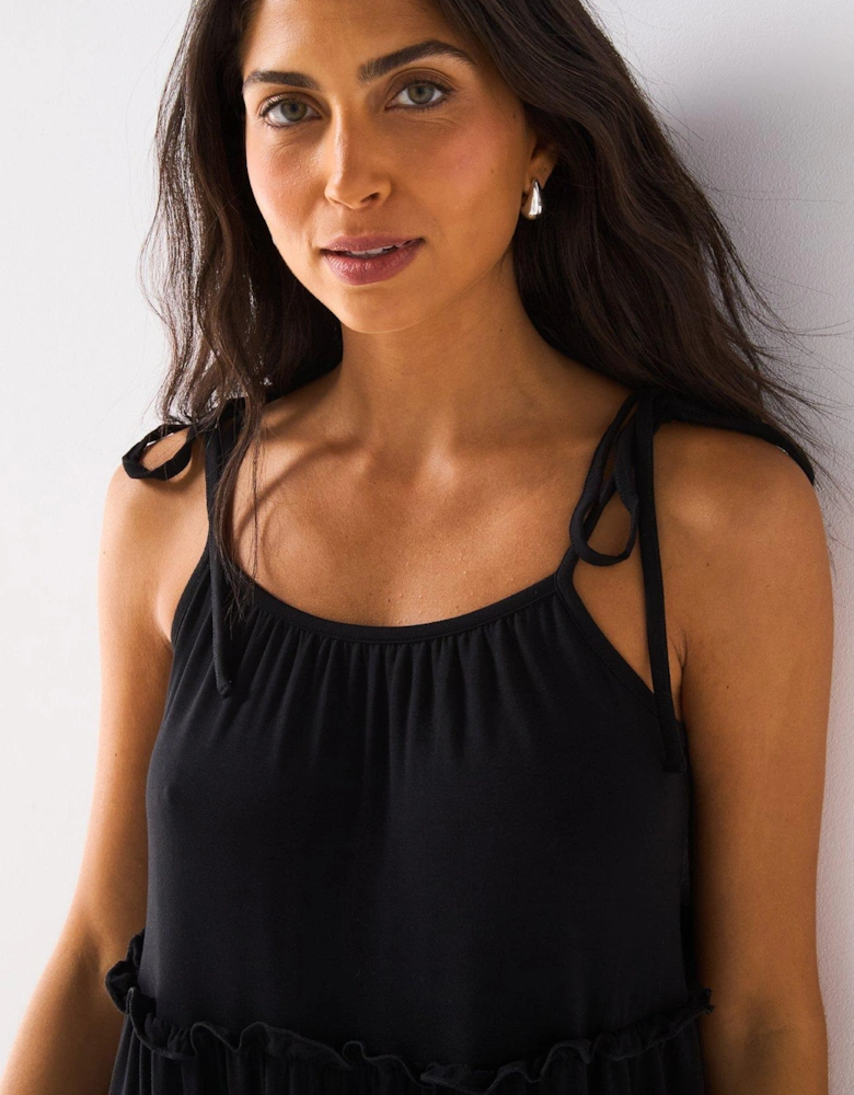 Tiered Mini Dress - Black