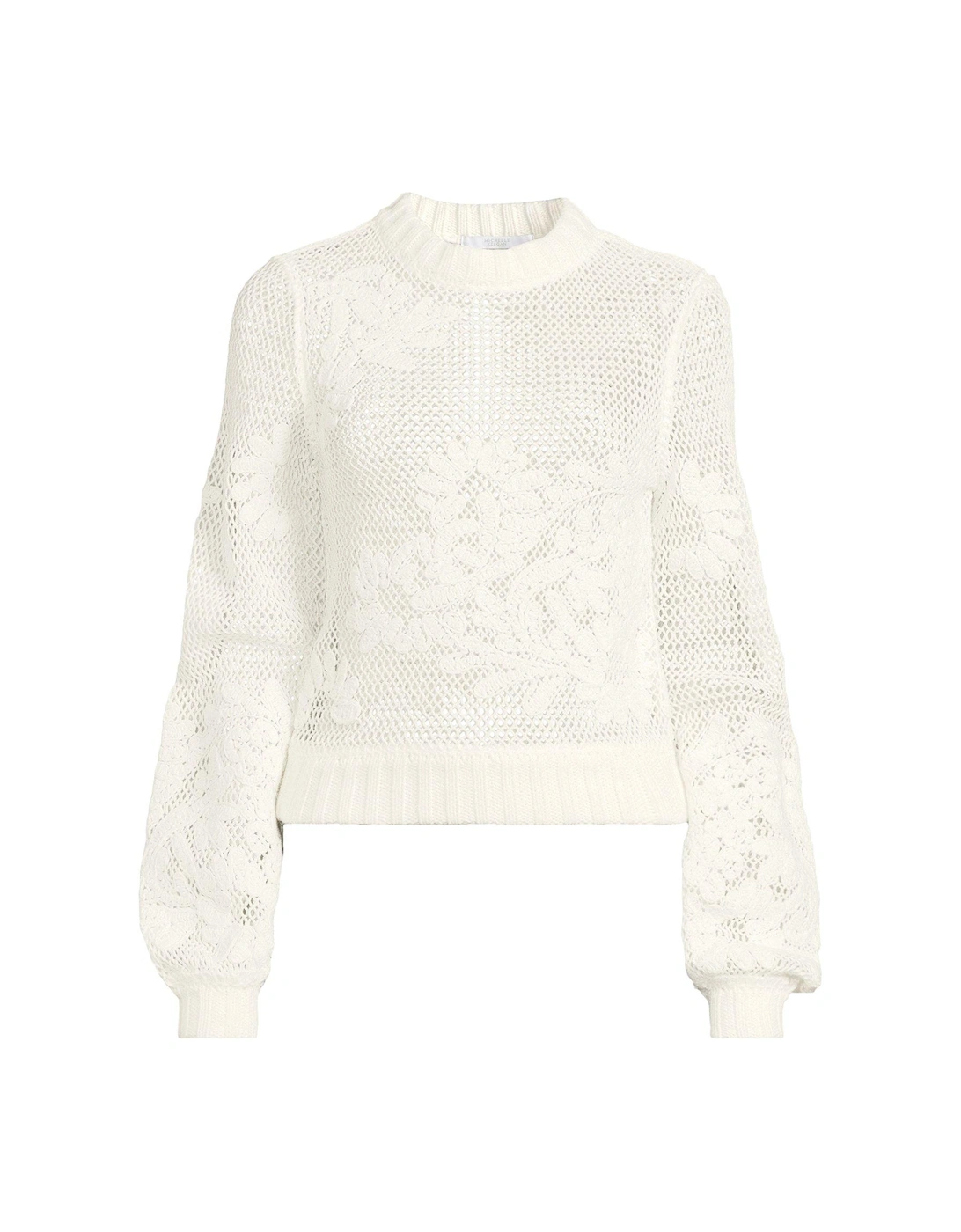 Applique Open Knit Jumper - Cream