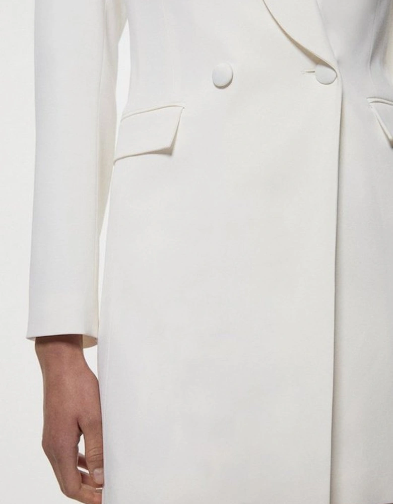Polished Tailored Double Breasted Sinch Detail Blazer Mini Dress