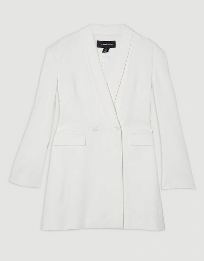 Polished Tailored Double Breasted Sinch Detail Blazer Mini Dress