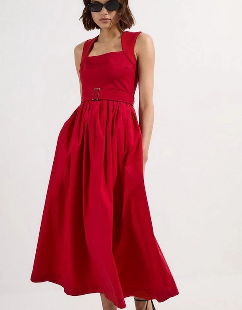 Scoop Neck Jersey Cotton Mix Maxi Dress