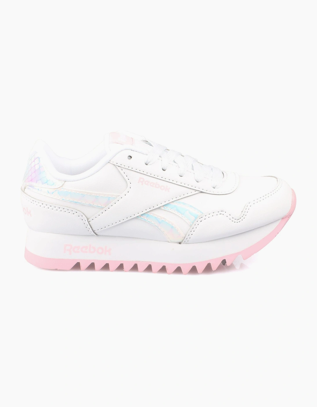 Reebok Girl's Juniors Royal Classic Jogger Platform Trainers - White/Multi - Size: 2
