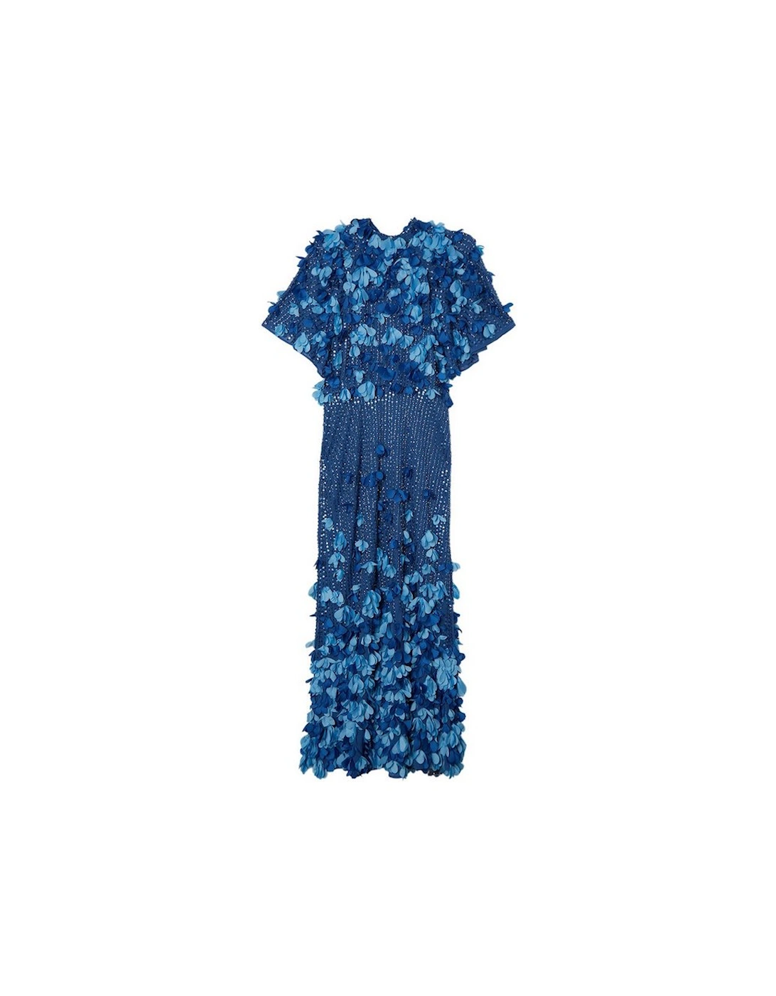 Crystal Applique Angel Sleeve Woven Maxi Dress