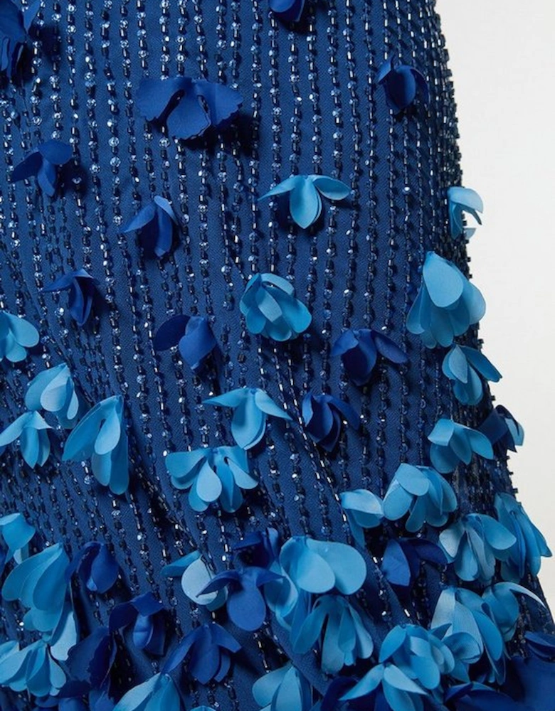 Crystal Applique Angel Sleeve Woven Maxi Dress