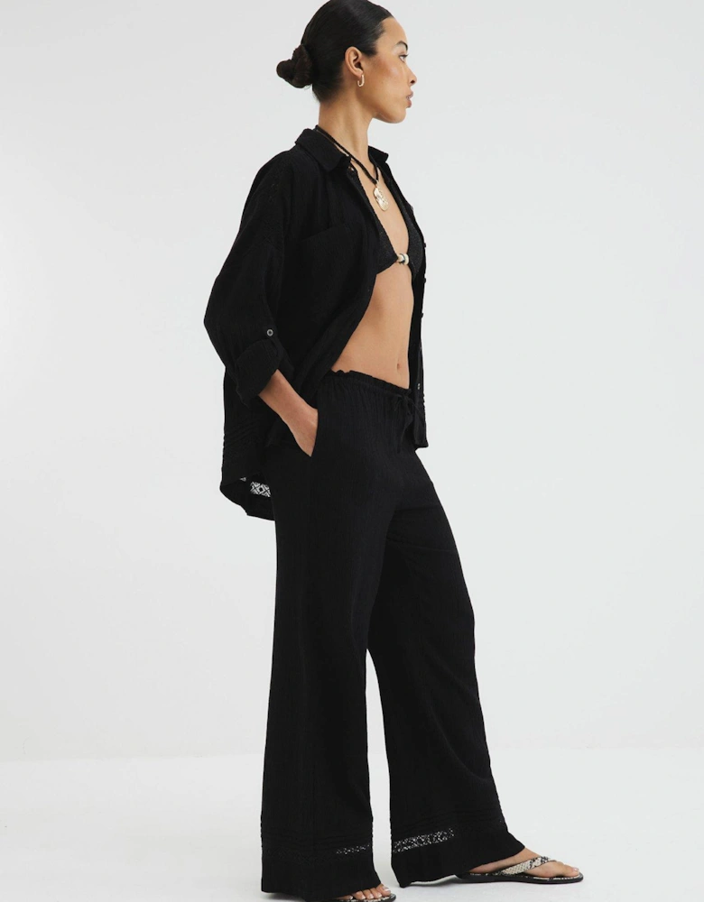 Crinkle Pocket Shirt - Black