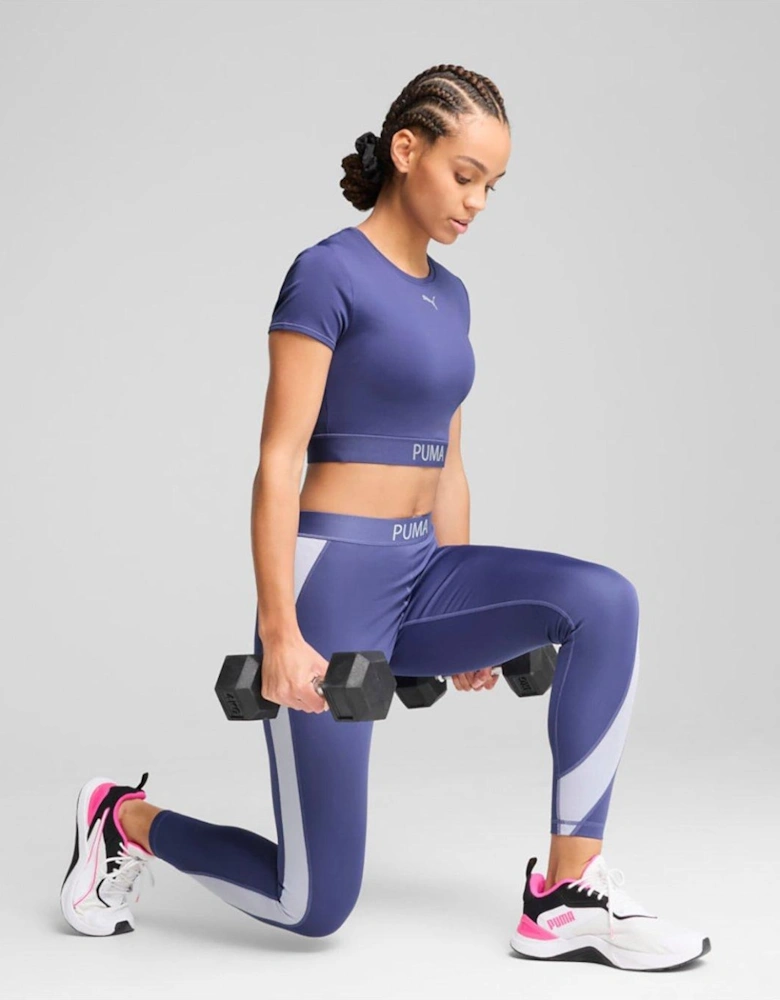 Womens Training Strong Cropped Top - Blue