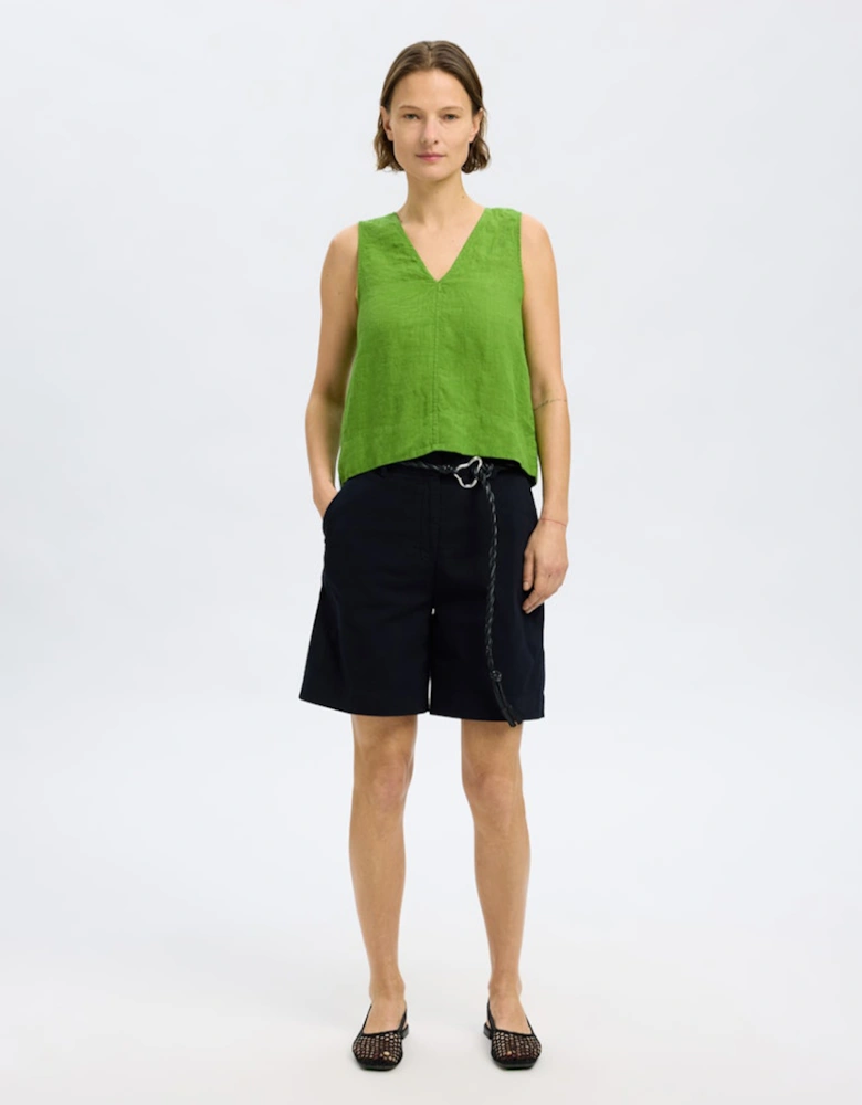 Femme Linna Sleeveless Reversible Linen Top Spindle Tree