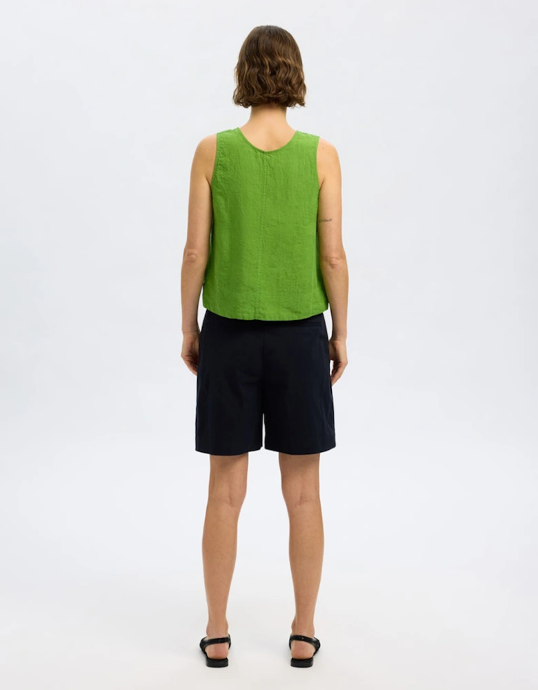 Femme Linna Sleeveless Reversible Linen Top Spindle Tree