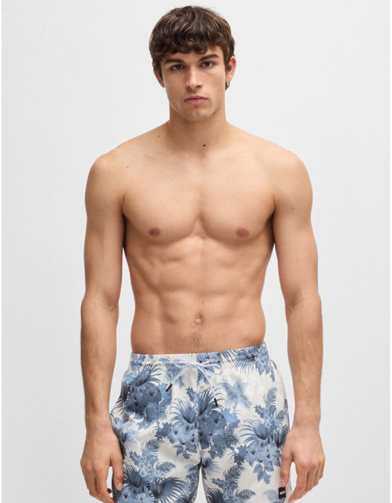 BOSS Black Piranha Swim Shorts 483 Open Blue