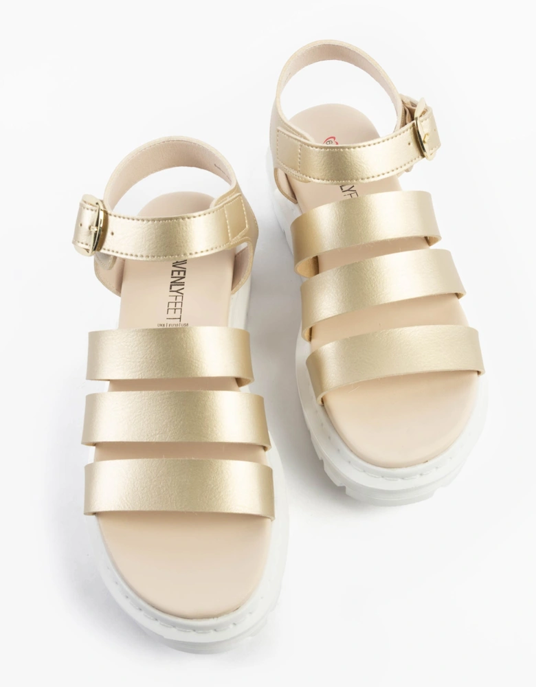 SAFFRON Womens Sandals Gold