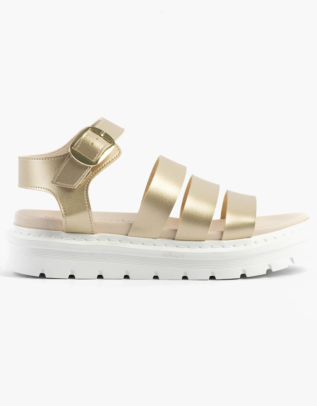 SAFFRON Womens Sandals Gold, 7 of 6