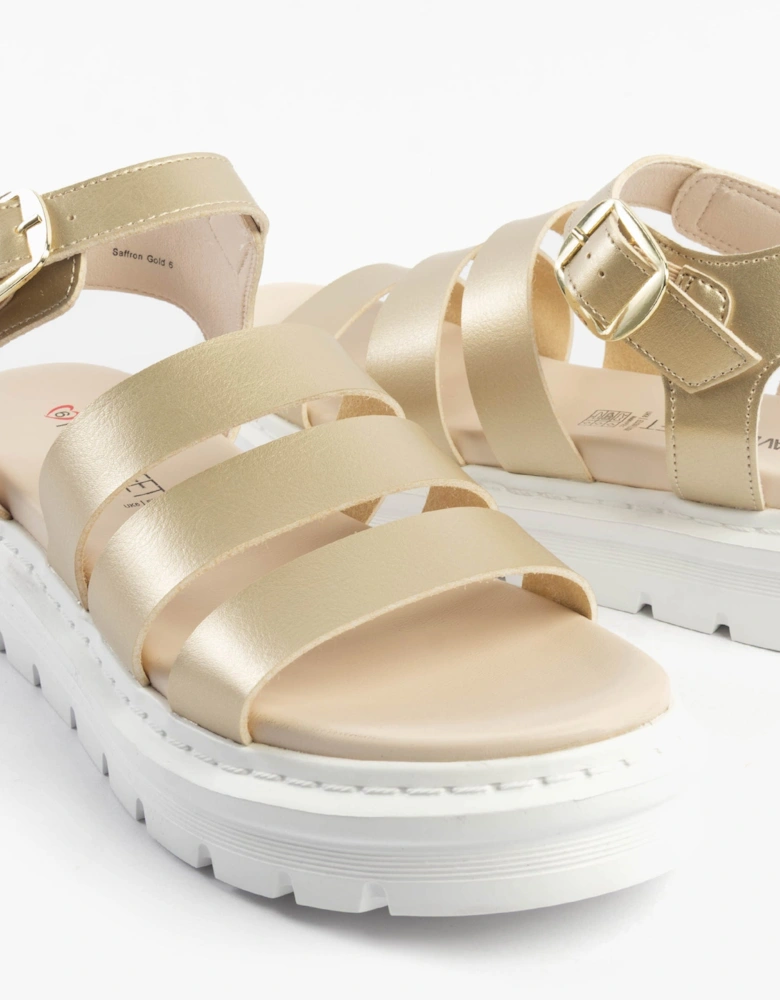 SAFFRON Womens Sandals Gold