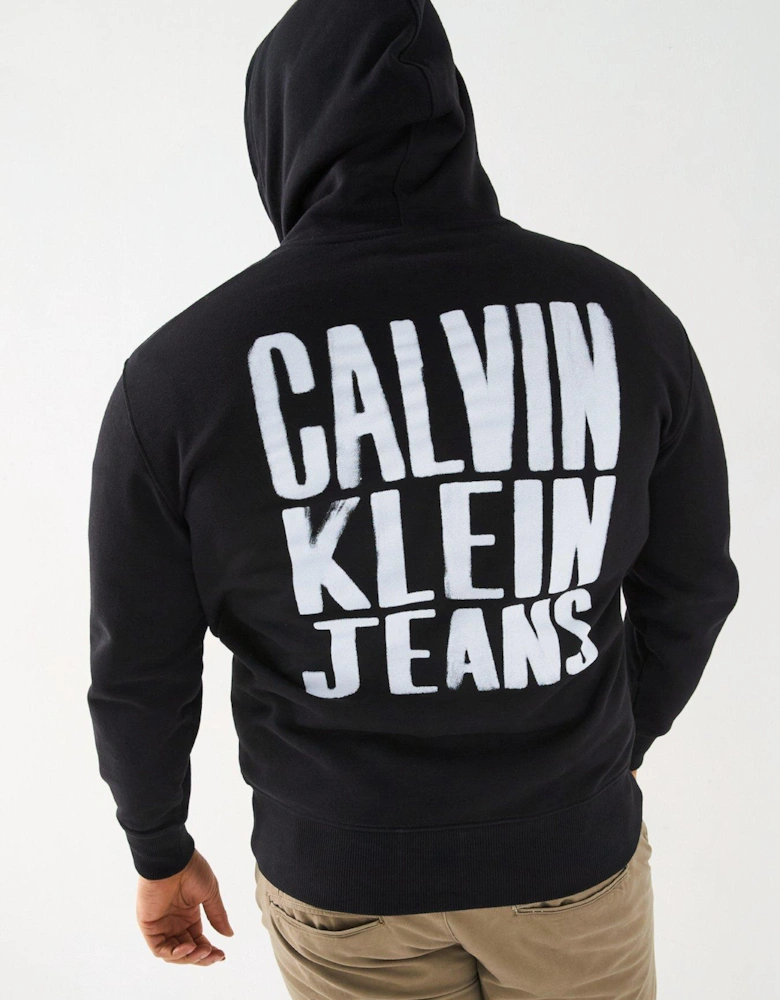 Plus Painted Hoodie - Black