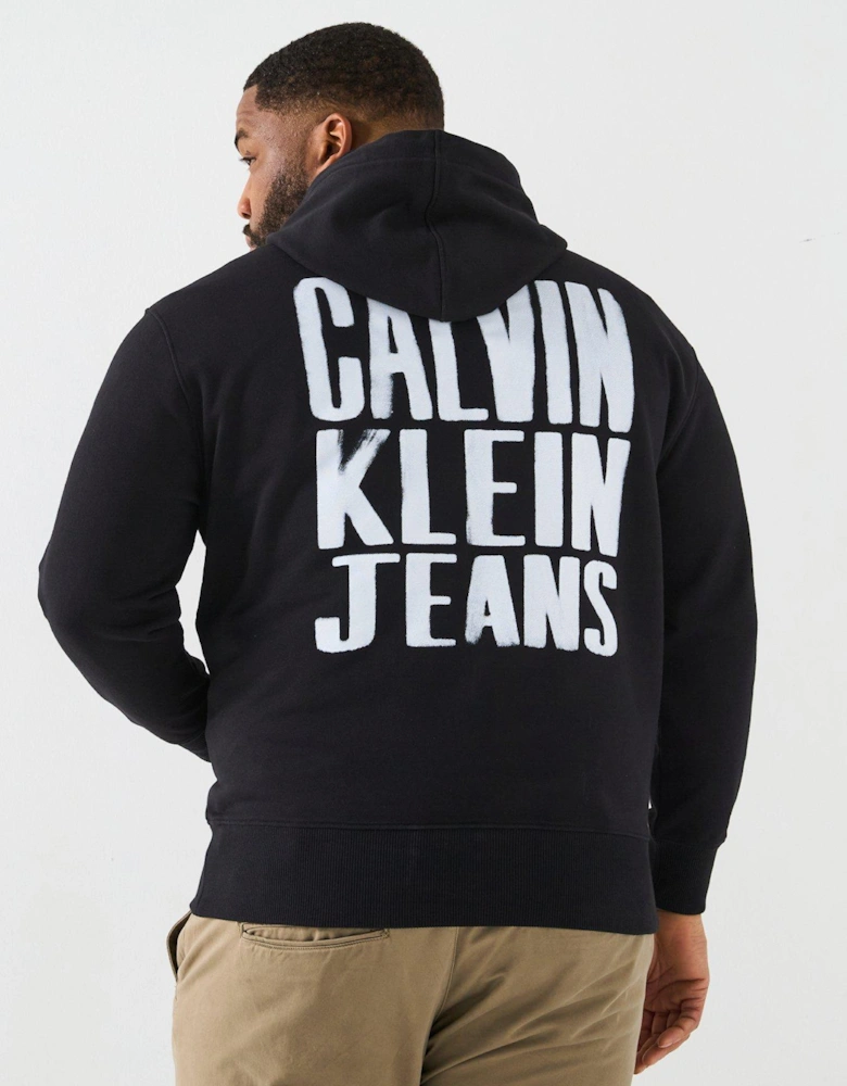 Plus Painted Hoodie - Black