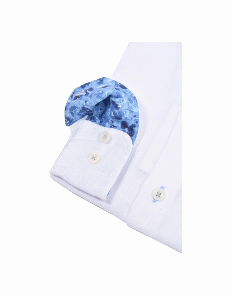 Long Sleeve Linen Shirt White