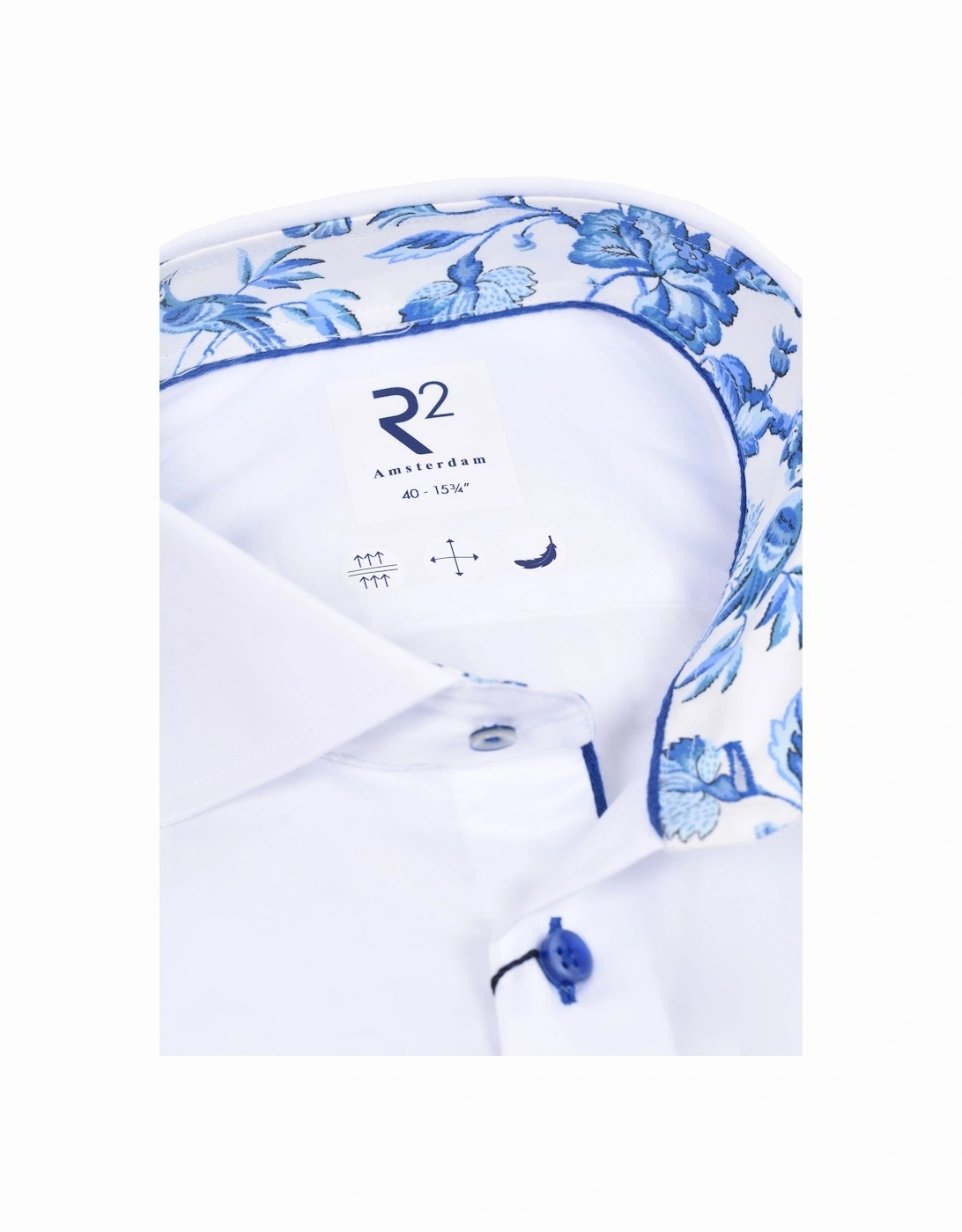 Cut Away Collar Long Sleeved Shirt White