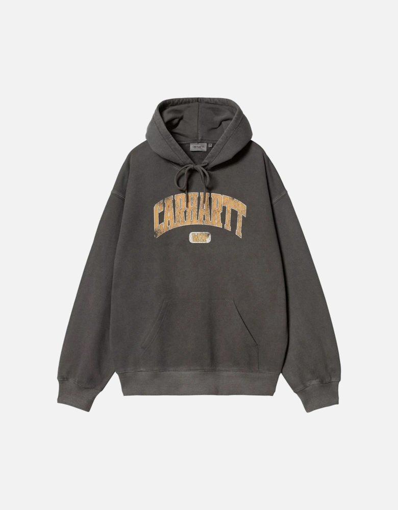 Hooded Library Sweatshirt Black Garment Dyed