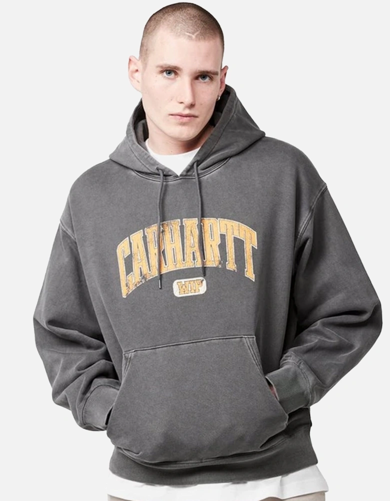 Hooded Library Sweatshirt Black Garment Dyed