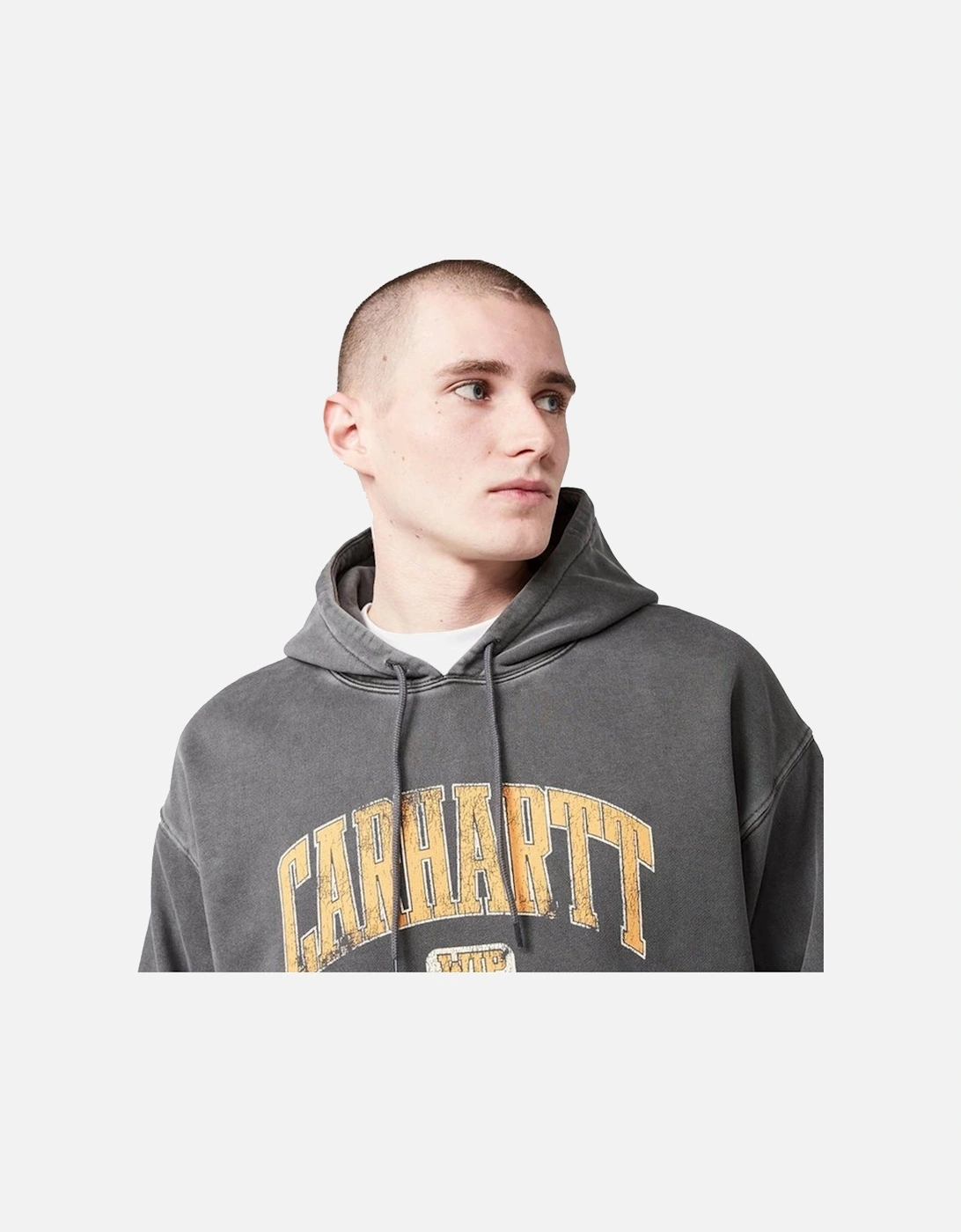 Hooded Library Sweatshirt Black Garment Dyed