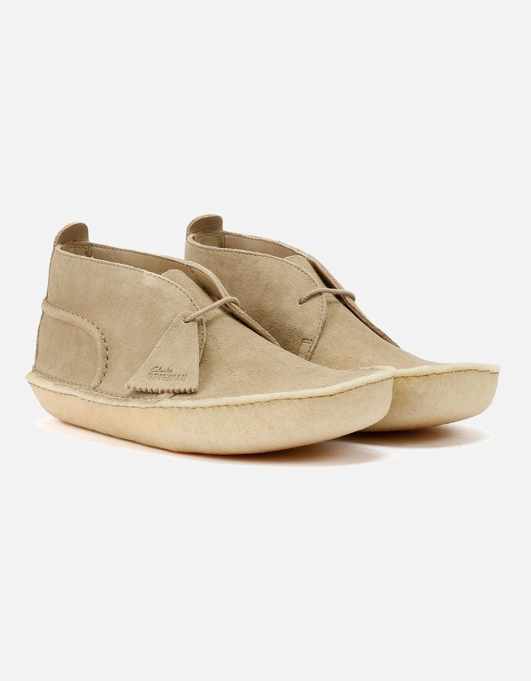 Men's Clarks Originals Desert Rain Suede Men's Dark Sand Boots - Cream - Size: 8