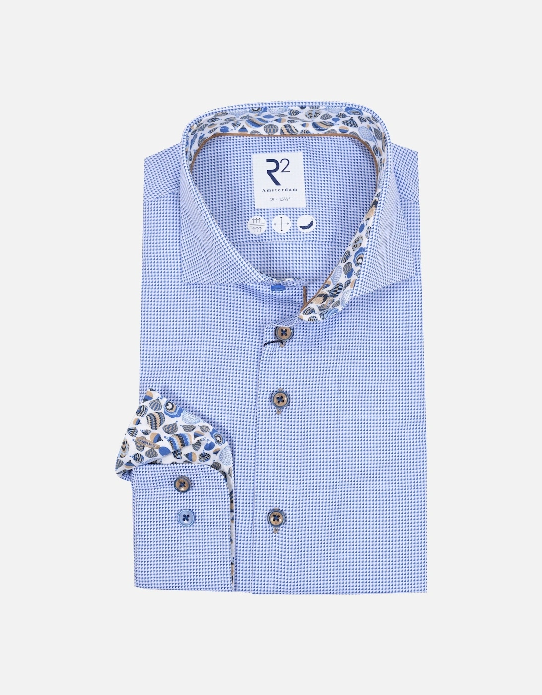 Cut Away Collar Long Sleeved Shirt Blue, 4 of 3