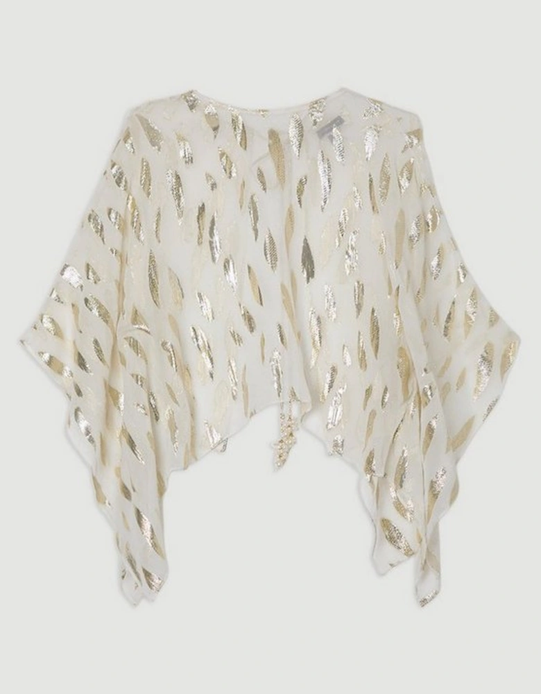 Beach Metallic Thread Kimono Sleeve Top