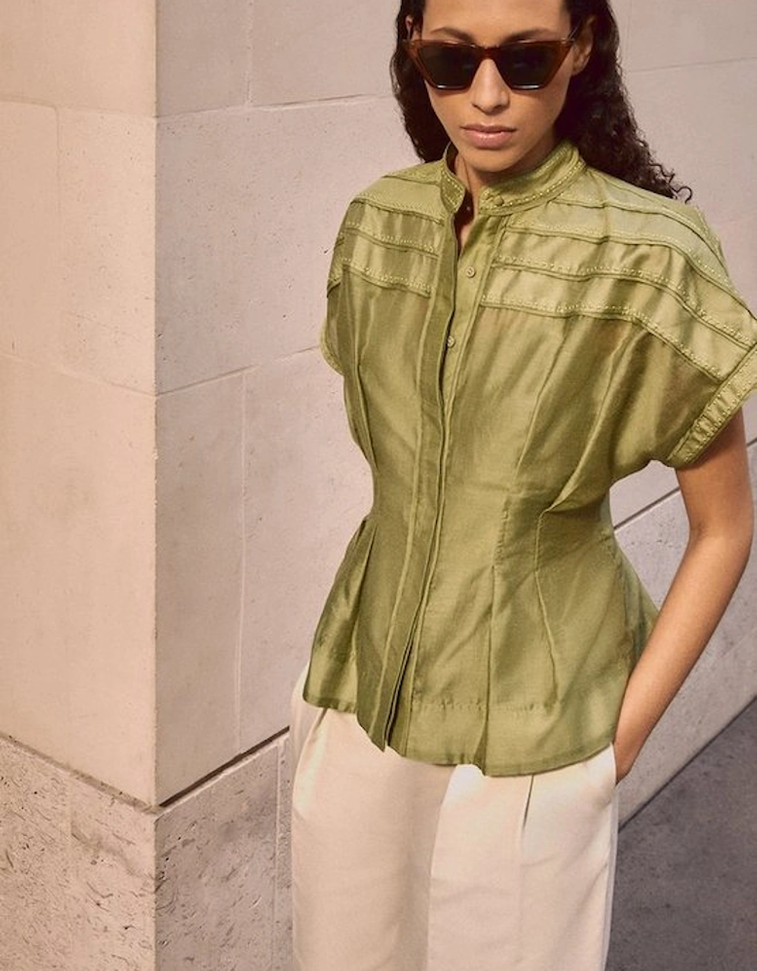 Archive Collection - Layered Detail Button Woven Shirt, 4 of 3