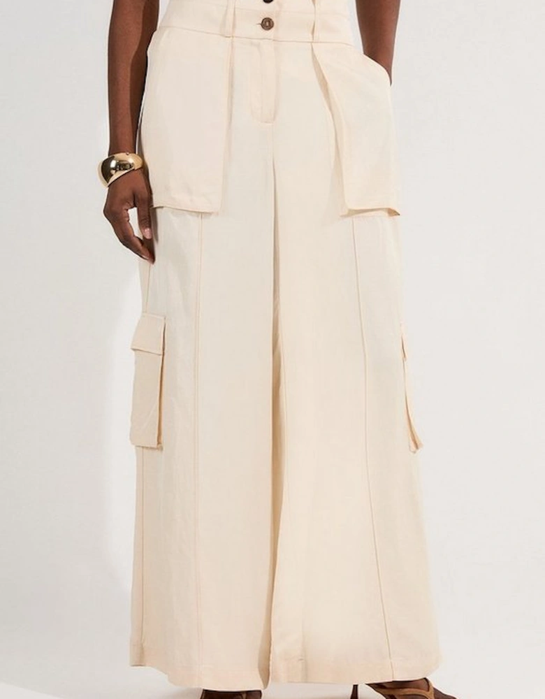 Linen Twill Top Stitch Woven Trouser