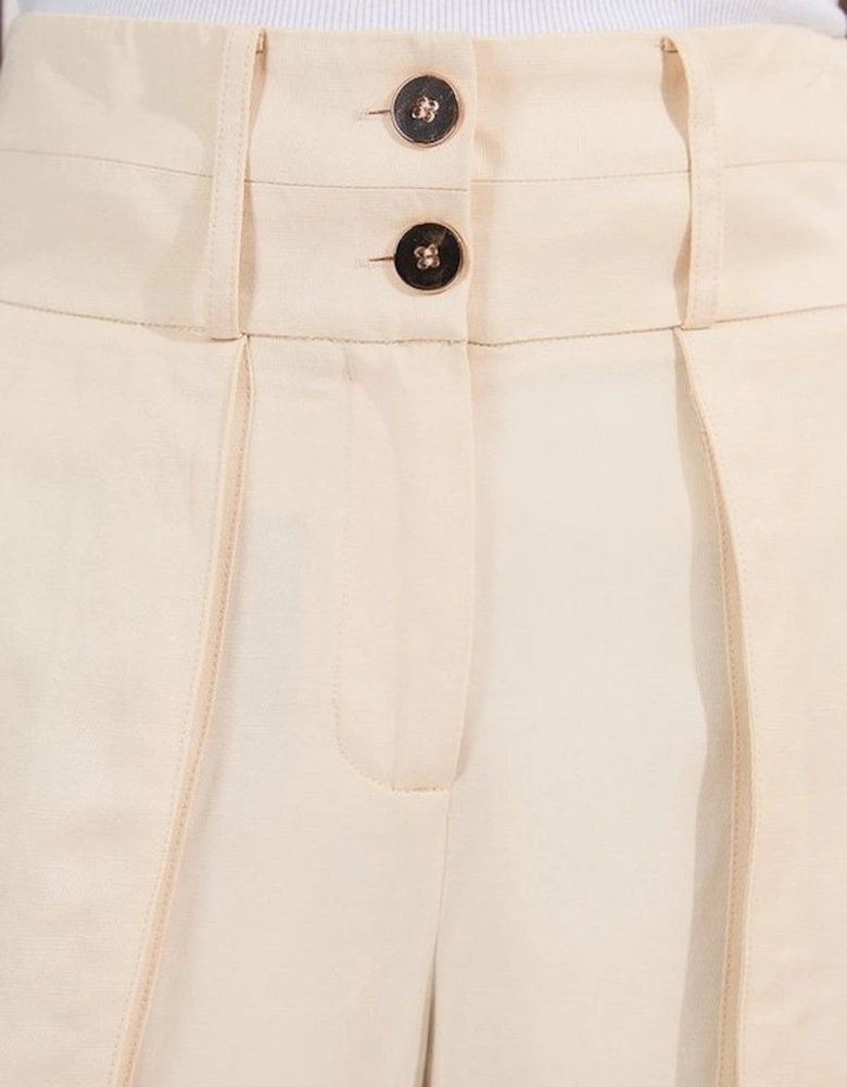 Linen Twill Top Stitch Woven Trouser
