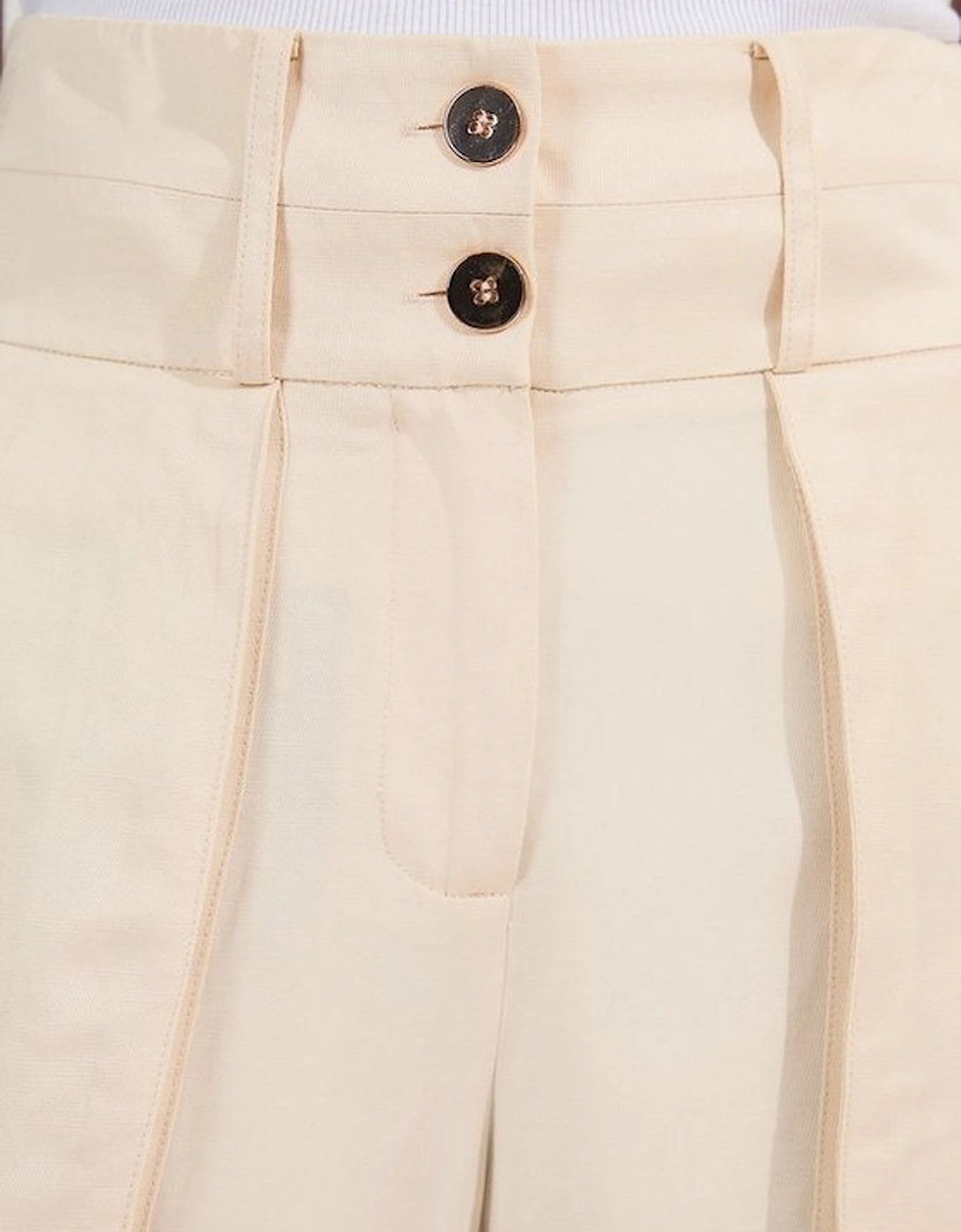 Linen Twill Top Stitch Woven Trouser