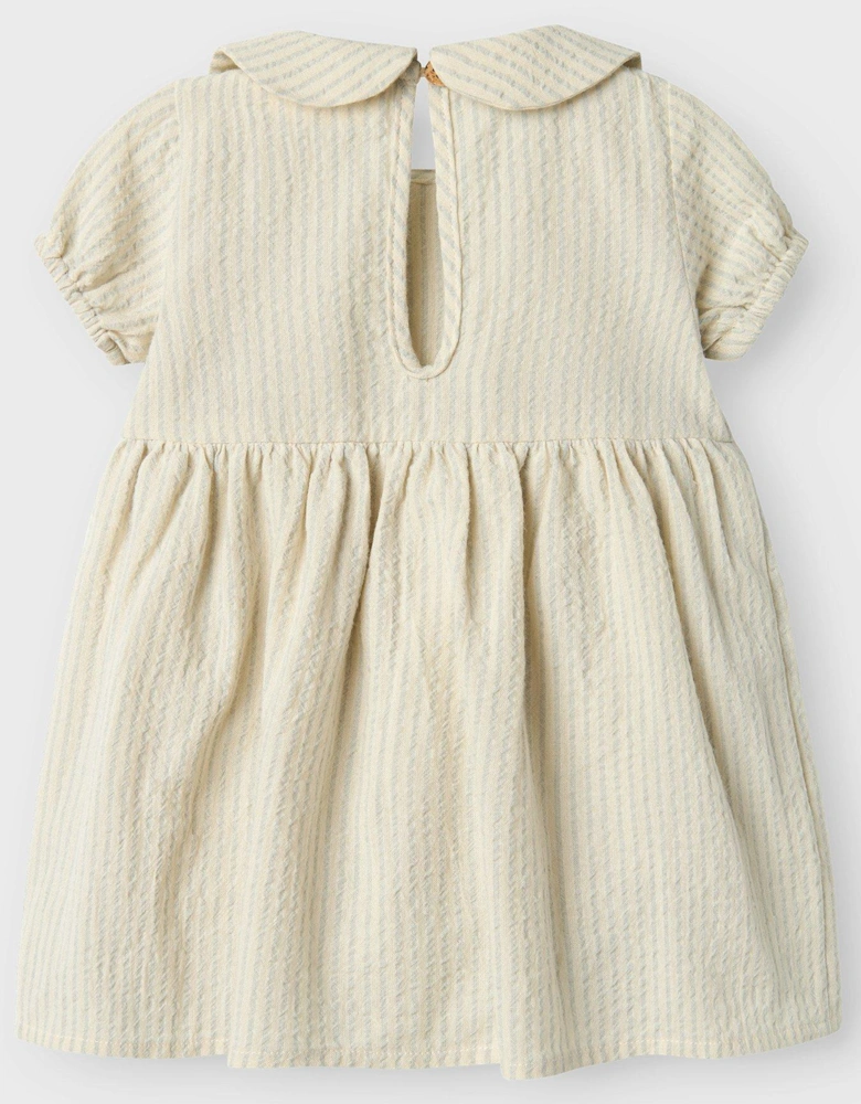 Baby Girls Heart Pocket Short Sleeve Body Dress - Vapor Blue
