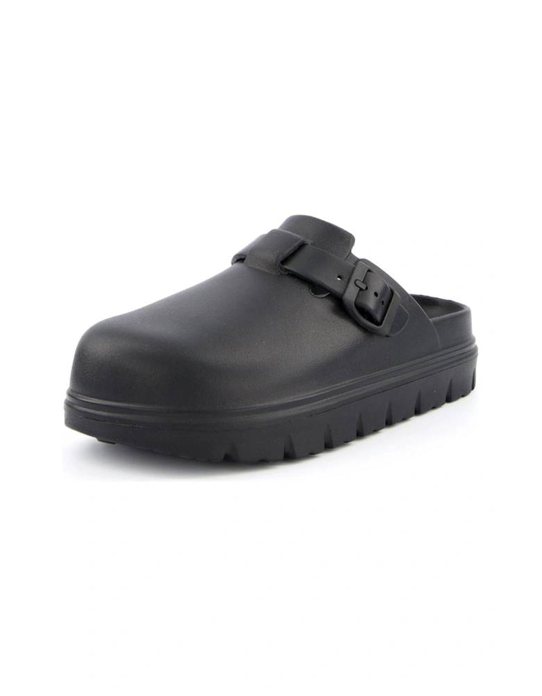 Eva Closed Toe Clog With Buckle - Black