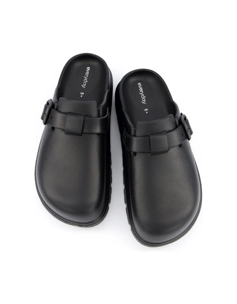 Eva Closed Toe Clog With Buckle - Black