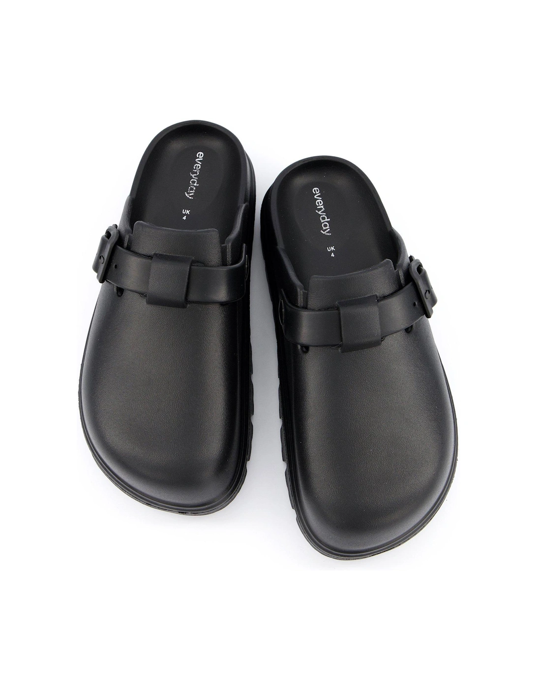 Eva Closed Toe Clog With Buckle - Black