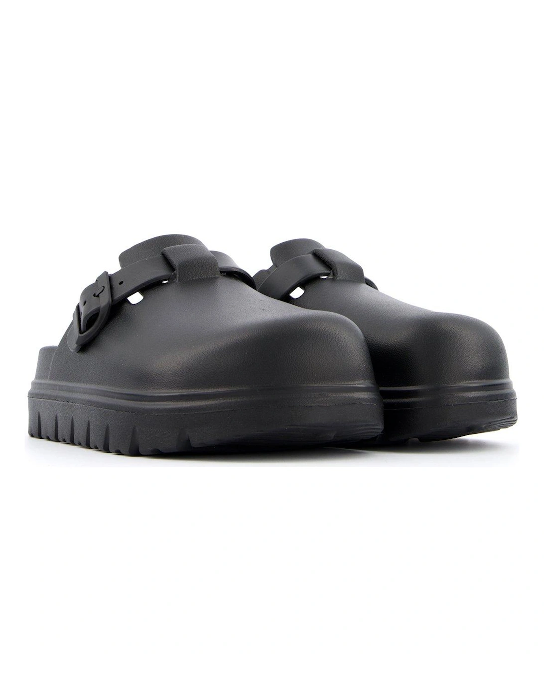 Eva Closed Toe Clog With Buckle - Black