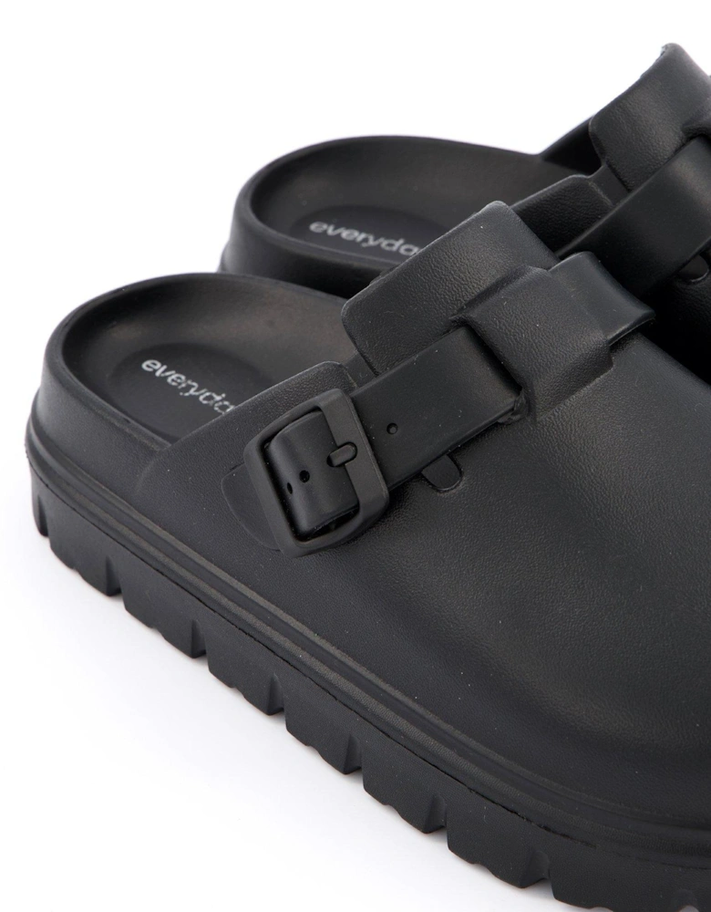 Eva Closed Toe Clog With Buckle - Black