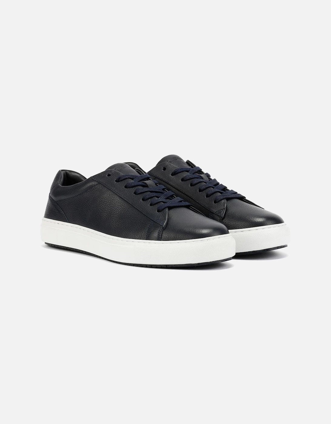 Ace Cupsole Leather Men's Navy Trainers, 9 of 8