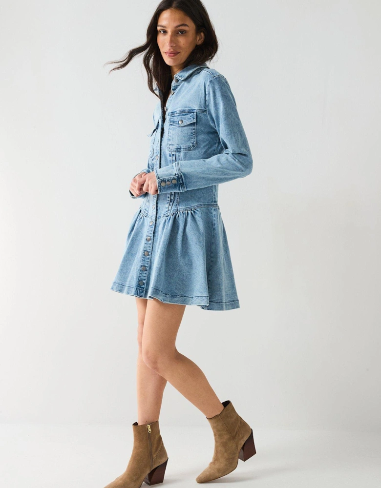 Roadhouse Mini Denim Dress - Blue