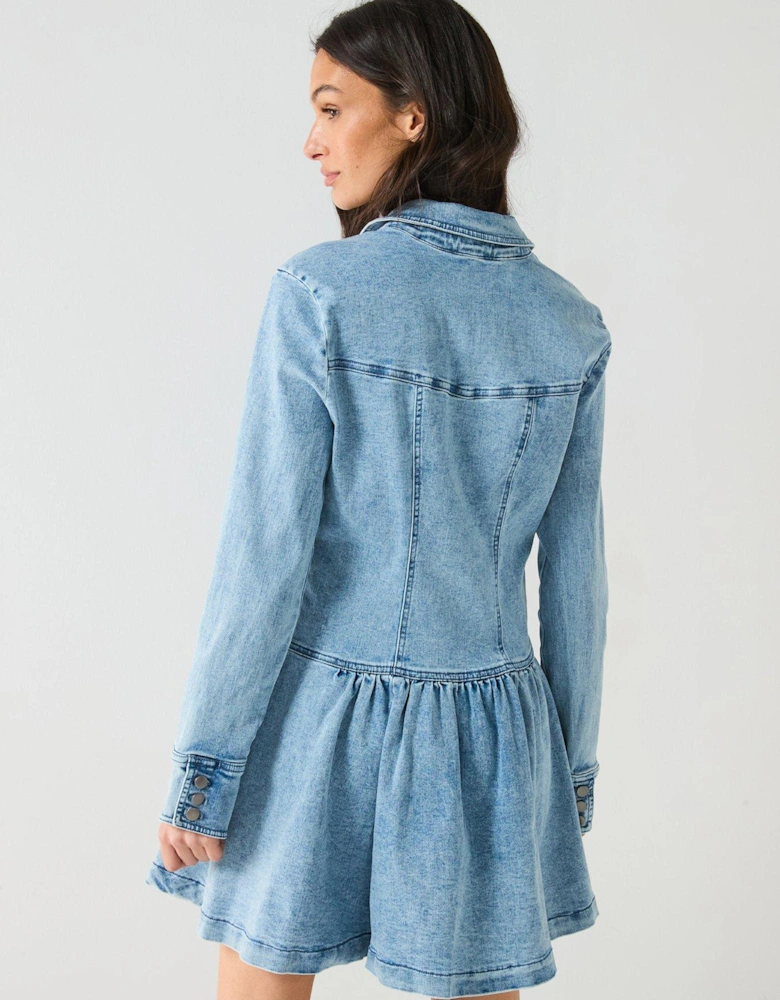 Roadhouse Mini Denim Dress - Blue