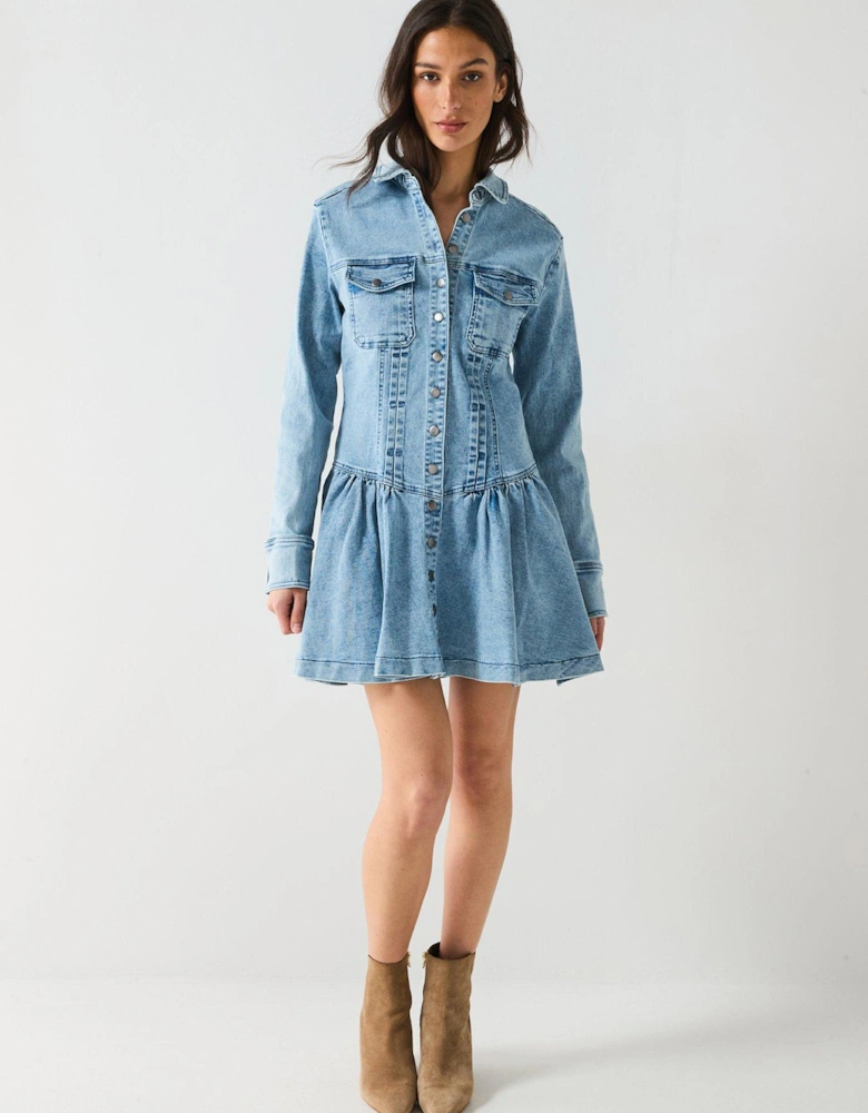 Roadhouse Mini Denim Dress - Blue
