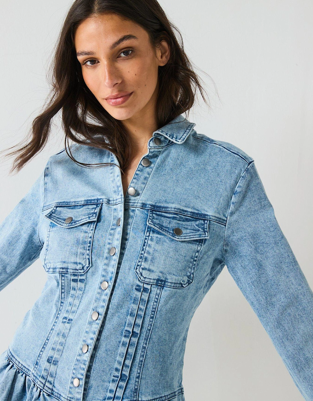 Roadhouse Mini Denim Dress - Blue